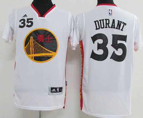 Golden State Warriors #35 Kevin Durant White 2017 Chinese New Year Stitched NBA Jersey