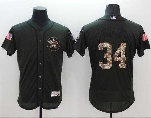 Houston Astros #34 Nolan Ryan Green Flexbase Authentic Collection Salute to Service Stitched Baseball Jersey