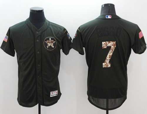 Houston Astros #7 Craig Biggio Green Flexbase Authentic Collection Salute to Service Stitched Baseball Jersey