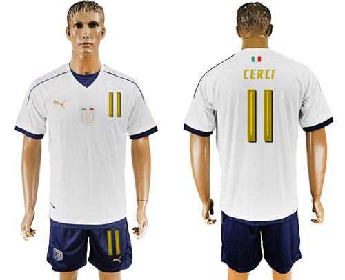 Italy #11 Cerci Away Soccer Country Jersey