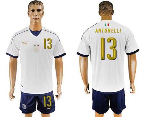 Italy #13 Antonelli Away Soccer Country Jersey