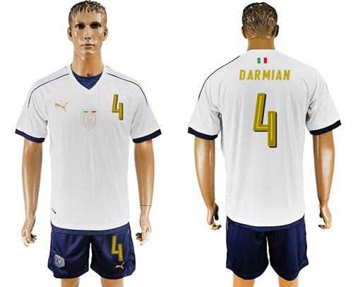 Italy #4 Darmian Away Soccer Country Jersey