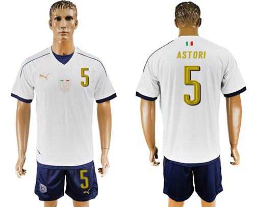 Italy #5 Astori Away Soccer Country Jersey