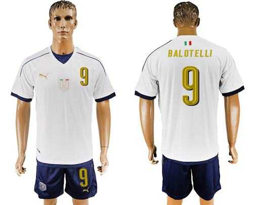 Italy #9 Balotelli Away Soccer Country Jersey