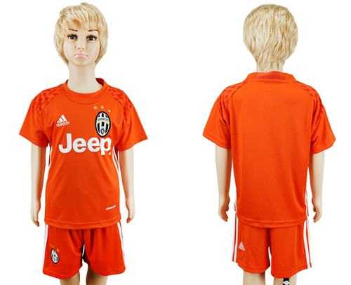 Juventus Blank Orange Goalkeeper Kid Soccer Club Jersey
