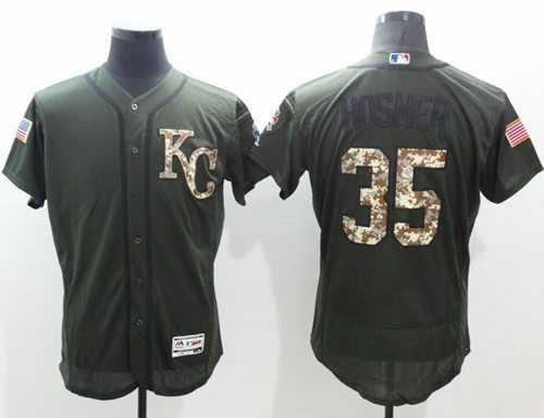 Kansas City Royals #35 Eric Hosmer Green Flexbase Authentic Collection Salute to Service Stitched Baseball Jersey