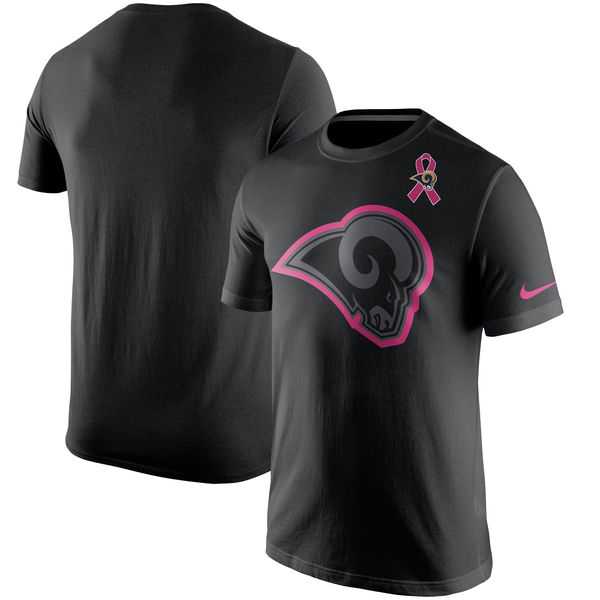 Los Angeles Rams Nike Breast Cancer Awareness Team Travel Performance T-Shirt Black