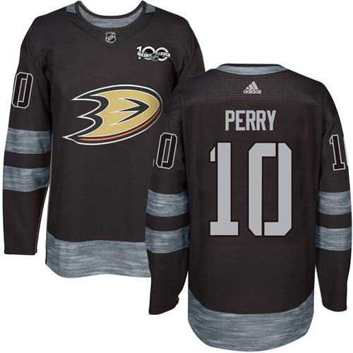 Men's Anaheim Ducks #10 Corey Perry Black 1917-2017 100th Anniversary Stitched NHL Jersey