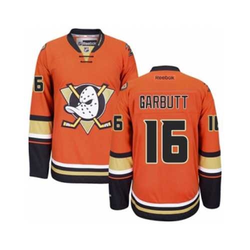 Men's Anaheim Ducks #16 Ryan Garbutt Orange Third NHL Jersey