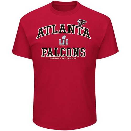 Men's Atlanta Falcons Majestic Red Super Bowl LI Bound Heart & Soul Going to the Super Bowl T-Shirt