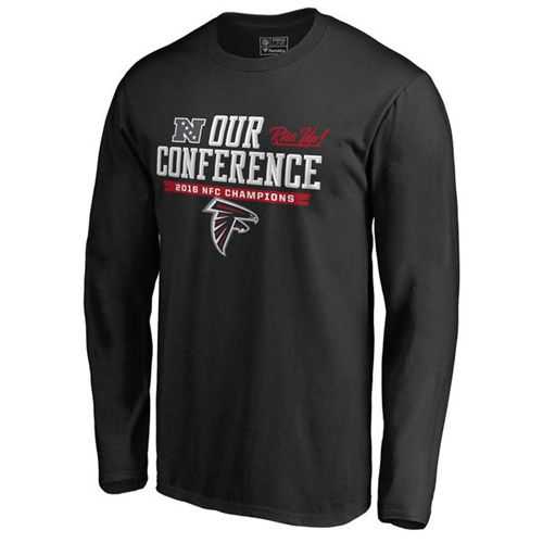 Men's Atlanta Falcons Pro Line by Fanatics Branded Black 2016 NFC Conference Champions Our Conference Long Sleeve T-Shirt