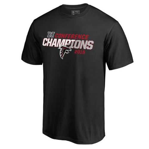 Men's Atlanta Falcons Pro Line by Fanatics Branded Black 2016 NFC Conference Champions Striped T-Shirt