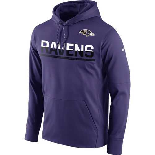 Men's Baltimore Ravens Nike Sideline Circuit Purple Pullover Hoodie