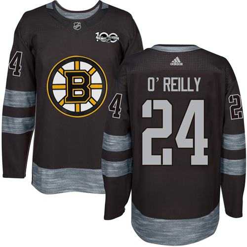 Men's Boston Bruins #24 Terry O'Reilly Black 1917-2017 100th Anniversary Stitched NHL Jersey