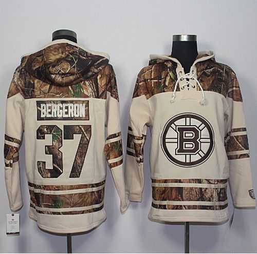 Men's Boston Bruins #37 Patrice Bergeron Cream Camo Stitched NHL Jersey