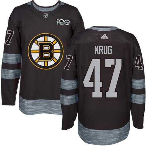Men's Boston Bruins #47 Torey Krug Black 1917-2017 100th Anniversary Stitched NHL Jersey