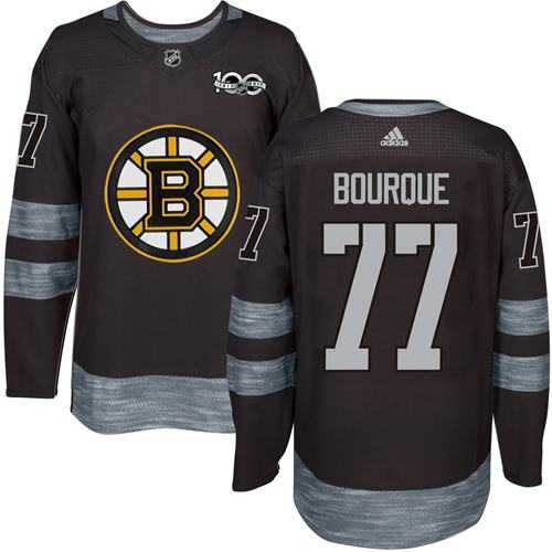 Men's Boston Bruins #77 Ray Bourque Black 1917-2017 100th Anniversary Stitched NHL Jersey