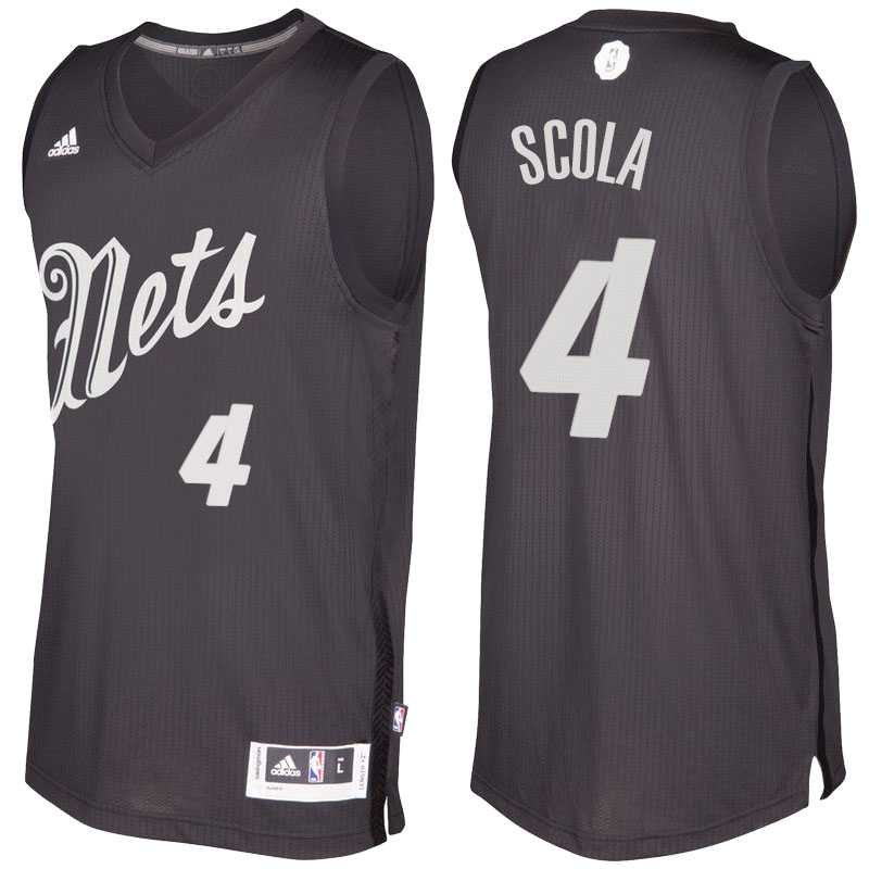 Men's Brooklyn Nets #4 Luis Scola Black 2016 Christmas Day NBA Swingman Jersey