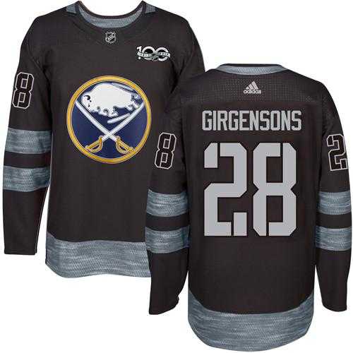 Men's Buffalo Sabres #28 Zemgus Girgensons Black 1917-2017 100th Anniversary Stitched NHL Jersey
