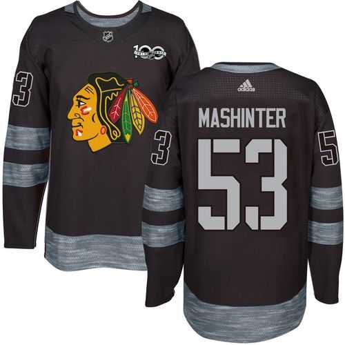 Men's Chicago Blackhawks #53 Brandon Mashinter Black 1917-2017 100th Anniversary Stitched NHL Jersey