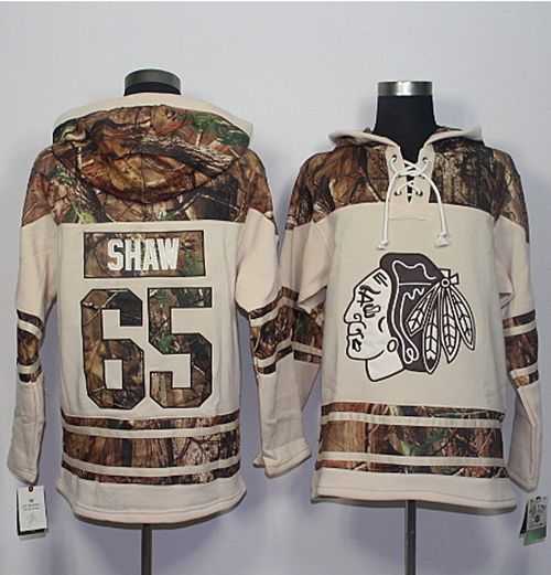 Men's Chicago Blackhawks #65 Andrew Shaw Cream Camo Stitched NHL Jersey