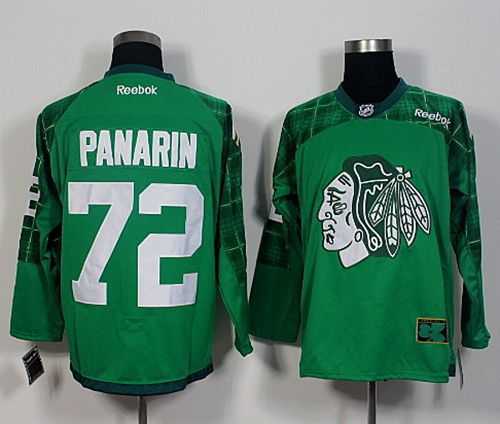 Men's Chicago Blackhawks #72 Artemi Panarin Green St. Patrick's Day New Stitched NHL Jersey