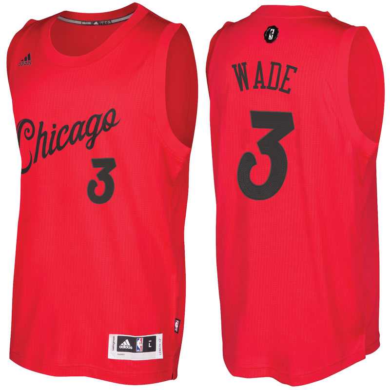 Men's Chicago Bulls #3 Dwyane Wade adidas Red 2016 Christmas Day NBA Swingman Jersey