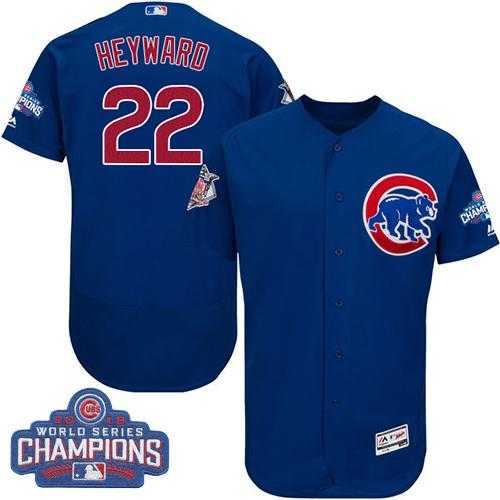 Men's Chicago Cubs #22 Jason Heyward Blue Flexbase Authentic Collection 2016 World Series Champions Stitched Baseball Jersey
