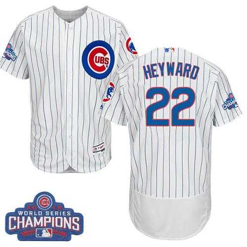 Men's Chicago Cubs #22 Jason Heyward White Flexbase Authentic Collection 2016 World Series Champions Stitched Baseball Jersey