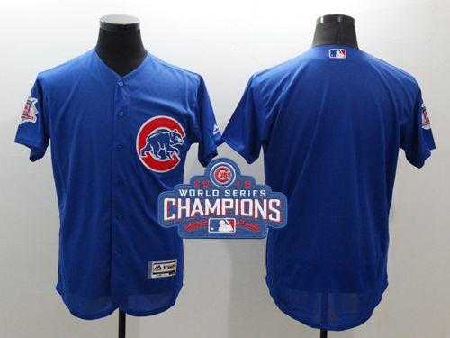 Men's Chicago Cubs Blank Blue Flexbase Authentic Collection 2016 World Series Champions Stitched Baseball Jersey