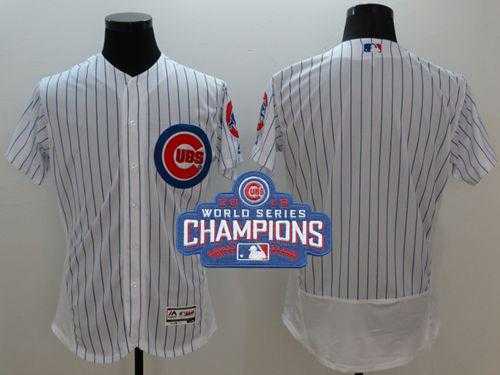 Men's Chicago Cubs Blank White Flexbase Authentic Collection 2016 World Series Champions Stitched Baseball Jersey