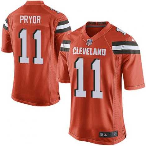 Men's Cleveland Browns #11 Terrelle Pryor Orange Alternate Stitched NFL Nike Game Jersey