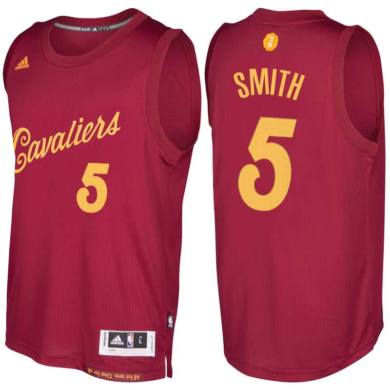Men's Cleveland Cavaliers #5 J.R. Smith 2016 Christmas Day Burgundy NBA Swingman Jersey