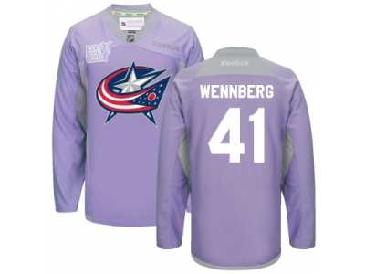 Men's Columbus Blue Jackets #41 Alexander Wennberg Fights Cancer Practice Alternate NHL Jersey