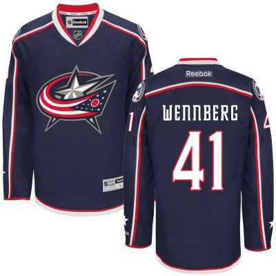 Men's Columbus Blue Jackets #41 Alexander Wennberg Navy Blue Home Stitched NHL Jersey