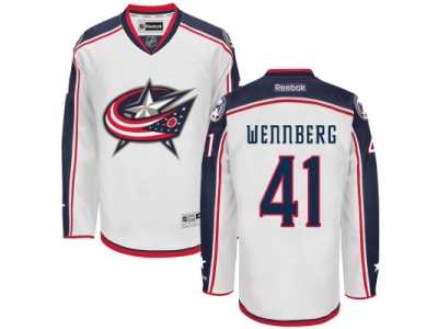 Men's Columbus Blue Jackets #41 Alexander Wennberg White Away NHL Jersey