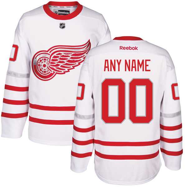 Men's Detroit Red Wings Custom White 2017 Centennial Classic Stitched NHL Jersey