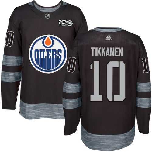 Men's Edmonton Oilers #10 Esa Tikkanen Black 1917-2017 100th Anniversary Stitched NHL Jersey