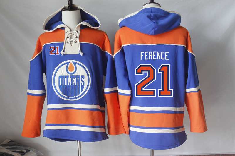Men's Edmonton Oilers #21 Andrew Ference Orange Sawyer Hooded Sweatshirt Stitched NHL Jersey
