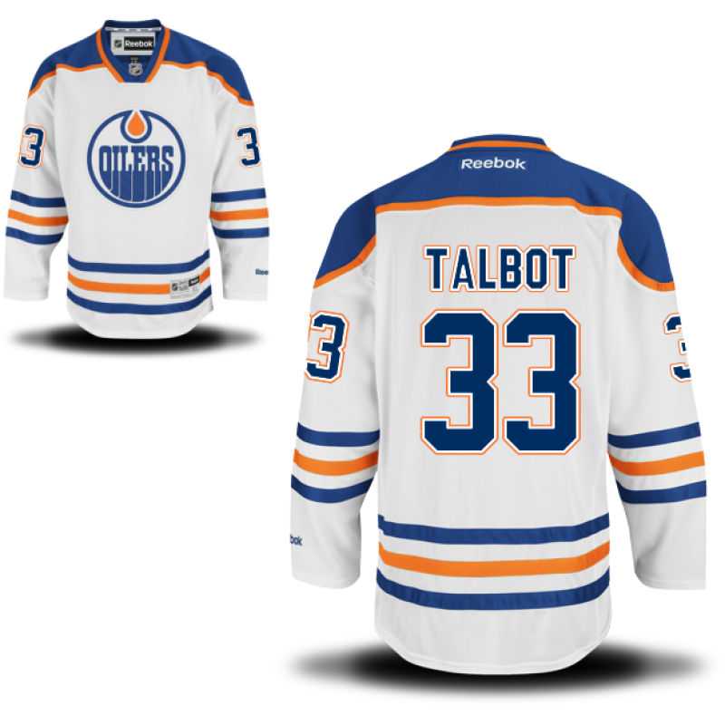 Men's Edmonton Oilers #33 Cam Talbot White Away NHL Jersey