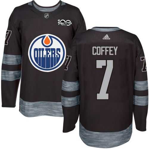 Men's Edmonton Oilers #7 Paul Coffey Black 1917-2017 100th Anniversary Stitched NHL Jersey