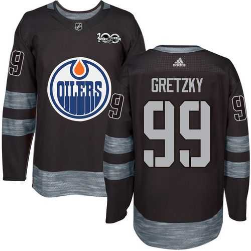 Men's Edmonton Oilers #99 Wayne Gretzky Black 1917-2017 100th Anniversary Stitched NHL Jersey