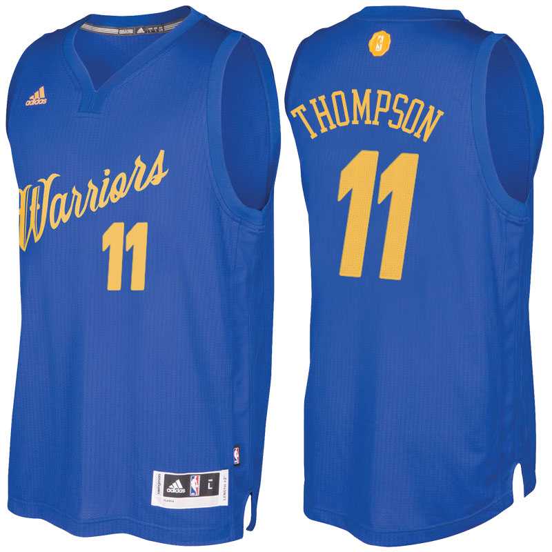 Men's Golden State Warriors #11 Klay Thompson Royal 2016 Christmas Day NBA Swingman Jersey