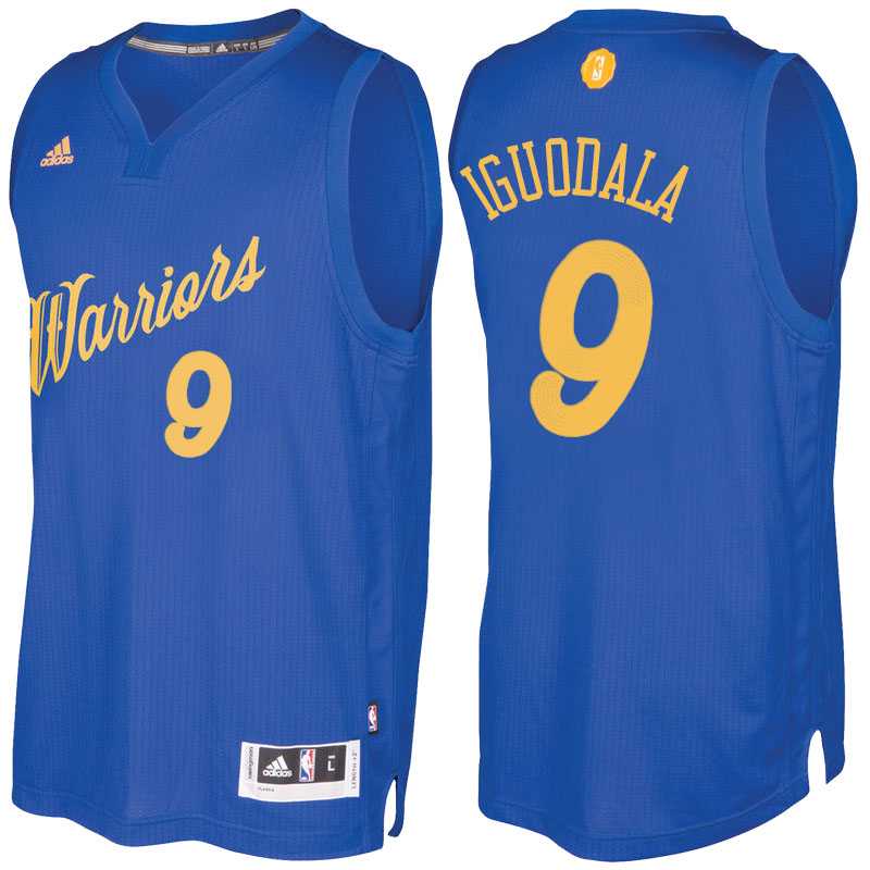 Men's Golden State Warriors #9 Andre Iguodala 2016 Christmas Day Royal NBA Swingman Jersey