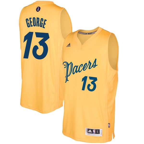 Men's Indiana Pacers #13 Paul George Gold 2016 Christmas Day NBA Swingman Jersey