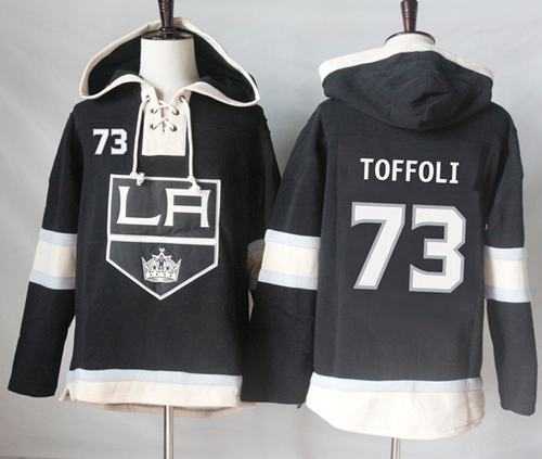 Men's Los Angeles Kings #73 Tyler Toffoli Black Sawyer Hooded Sweatshirt Stitched NHL Jersey
