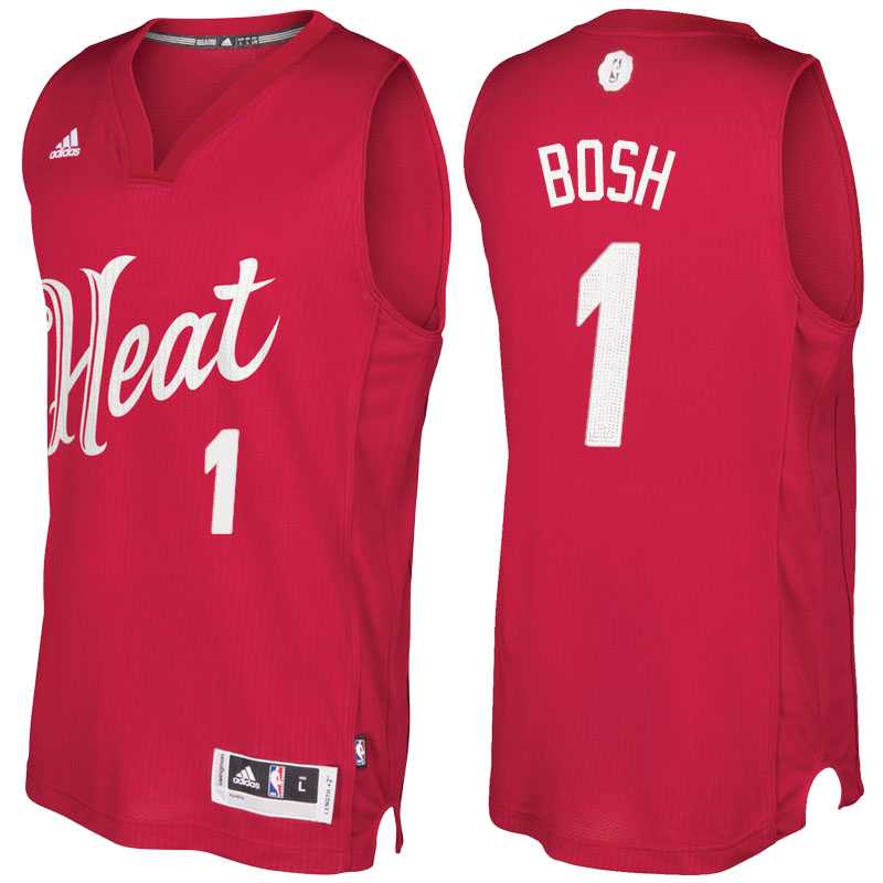 Men's Miami Heat #1 Chris Bosh 2016 Christmas Day Red NBA Swingman Jersey