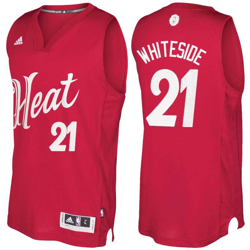 Men's Miami Heat Hassan Whiteside Red 2016 Christmas Day NBA Swingman Jersey
