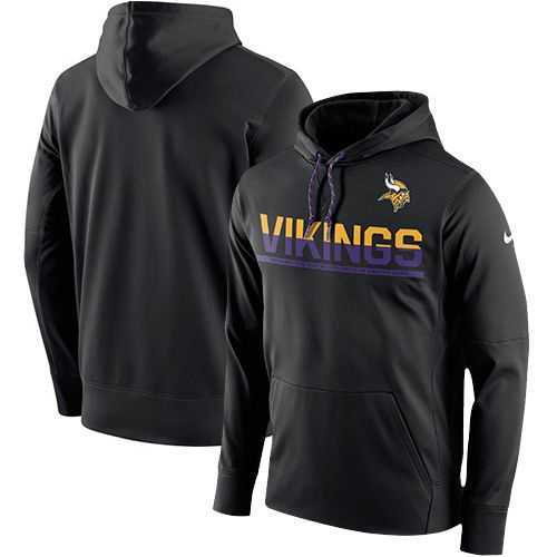 Men's Minnesota Vikings Nike Black Sideline Circuit Pullover Performance Hoodie