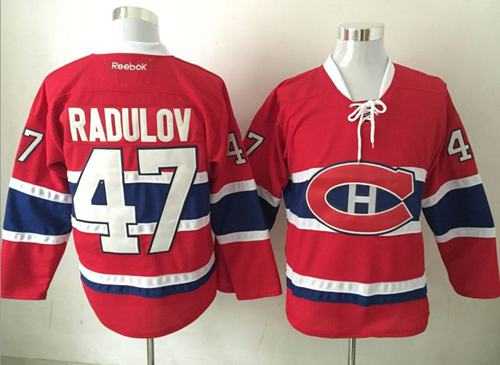 Men's Montreal Canadiens #47 Alexander Radulov Red Stitched NHL Jersey